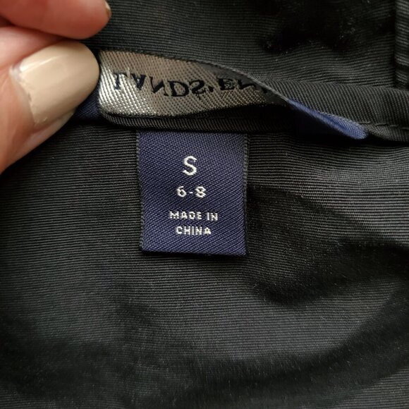 Lands End Boys Girls Half Zip Rain Jacket PouchZip Pocket Outerwear Black Sz 6-8 - Picture 12 of 16